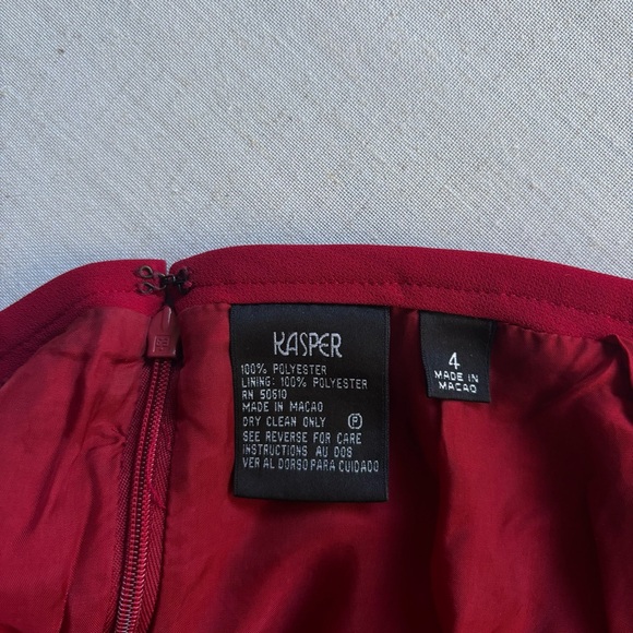 Kasper Rich Red Blazer & Skirt Suit Set Women’s Size 4 | Career Officewear - Picture 9 of 15